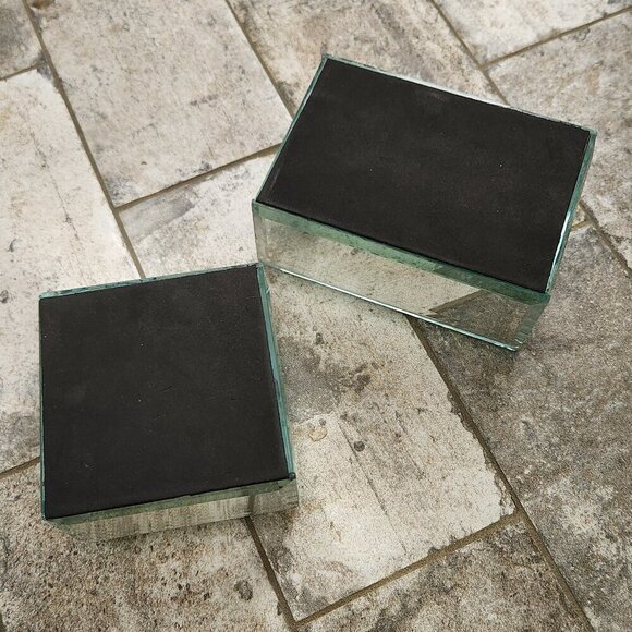 Beveled Mirror Glass Jewelry Boxes (set of 2) - Picture 3 of 4
